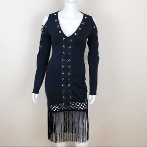 CARMEN STEFFENS | Long Sleeve Black Cocktail Dress